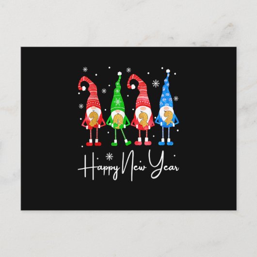 Funny Gnomies Happy Nieuwjaarsfeest Bri Briefkaart (Voorkant)