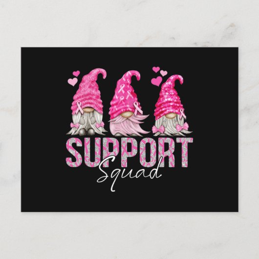Funny Gnomies Support Squad Breast Cancer Awarenes Briefkaart (Voorkant)