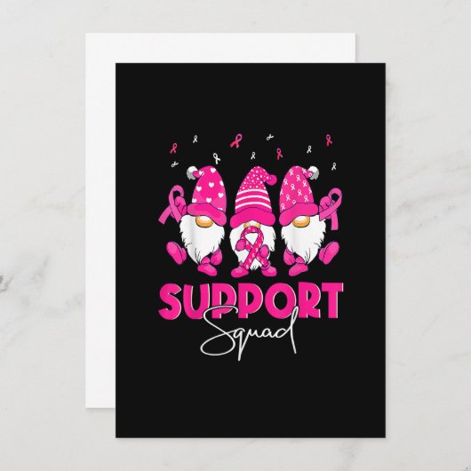 Funny Gnomies Support Squad Breast Cancer Awarenes Kaart (Voorkant / Achterkant)