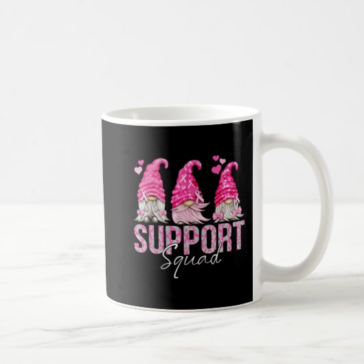 Funny Gnomies Support Squad Breast Cancer Awarenes Koffiemok (Rechts)