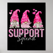 Funny Gnomies Support Squad Breast Cancer Awarenes Poster (Voorkant)