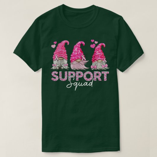 Funny Gnomies Support Squad Breast Cancer Awarenes T-shirt (Design voorkant)