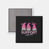 Funny Gnomies Support Squad Breast Cancer Magneet (Voorkant / Achterkant)