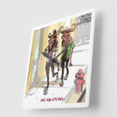 Funny Gnu Age Hipsters Rick London Wall Clock Vierkante Klok (Hoek)