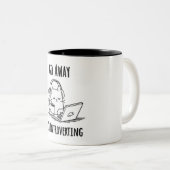 Funny Go Away I'm Introverting Tweekleurige Koffiemok (Voorkant rechts)