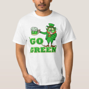 Funny "Go Green" Drink Leprechaun T-shirt