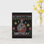 Funny Go Jesus Het is jouw verjaardag Merry Kerstm Kaart (Gele Bloem)