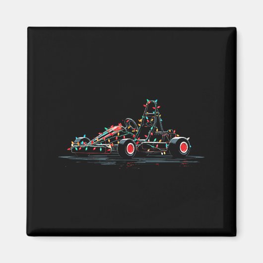 Funny Go Kart Christmas Graphics Lights Lover Kart Magneet (Voorkant)