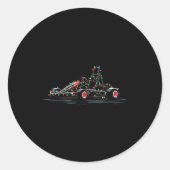 Funny Go Kart Christmas Graphics Lights Lover Kart Ronde Sticker (Voorkant)