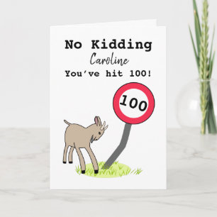 Funny goat 100th verjaardagskaart kaart