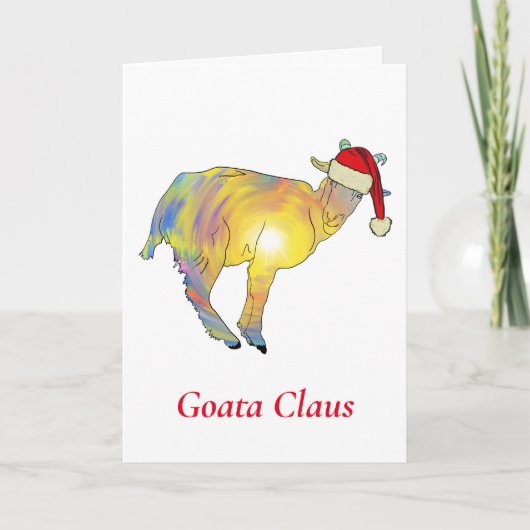 Funny Goat a Claus Kerstmis humor Kaart (Voorkant)
