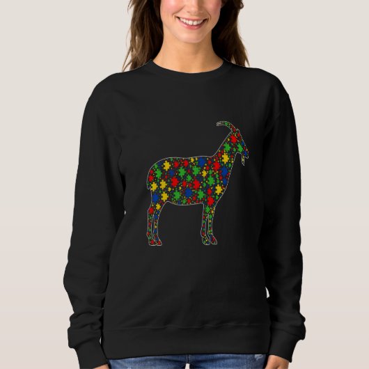 Funny Goat Animals Puzzle Piecessm Awareness Trui (Voorkant)