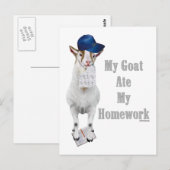 Funny Goat Ate Mijn thuiswerk Briefkaart (Voorkant / Achterkant)
