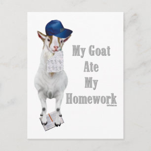 Funny Goat Ate Mijn thuiswerk Briefkaart