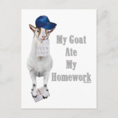Funny Goat Ate Mijn thuiswerk Briefkaart (Voorkant)