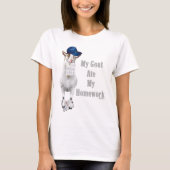 Funny Goat Ate Mijn thuiswerk T-shirt (Voorkant)