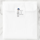 Funny Goat Ate Mijn thuiswerk Vierkante Sticker (Tas)