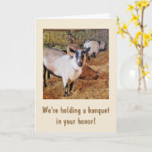Funny Goat Banquet Birthday Kaart (Gele Bloem)