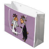 Funny Goat Bride en Groom Wedding Groot Cadeauzakje (Voorkant Gekanteld)