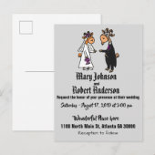 Funny Goat Bride en Groom Wedding Invitation Uitnodiging Briefkaart (Voorkant / Achterkant)