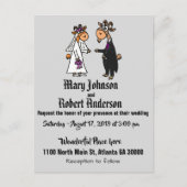Funny Goat Bride en Groom Wedding Invitation Uitnodiging Briefkaart (Voorkant)