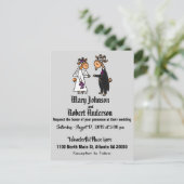 Funny Goat Bride en Groom Wedding Invitation Uitnodiging Briefkaart (Staand voorkant)