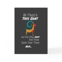 Funny Goat Cards Farm Animal Illustration