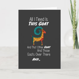 Funny Goat Cards Farm Animal Illustration Kaart