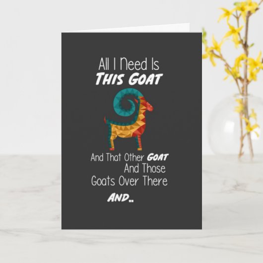 Funny Goat Cards Farm Animal Illustration Kaart (Gele Bloem)