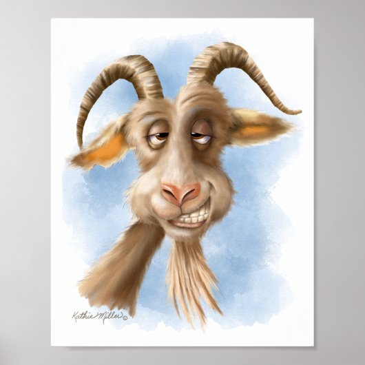 Funny Goat Cartoon Poster (Voorkant)