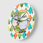 Funny Goat Colorful Argyle Pattern Grote Klok (Hoek)
