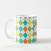 Funny Goat Colorful Argyle Pattern Koffiemok (Links)