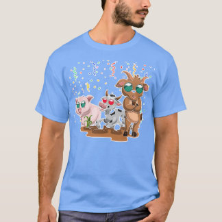 Funny Goat Cool Pig Sunbril Koe T-shirt