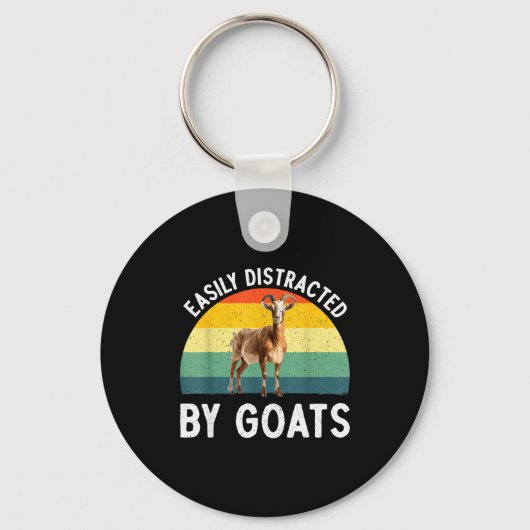 Funny Goat Design Men Women Kid Farm Animal Pygmy Sleutelhanger (Voorkant)