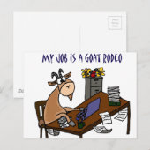 Funny Goat Desk Goat Rodeo Job Humor Briefkaart (Voorkant / Achterkant)