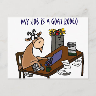 Funny Goat Desk Goat Rodeo Job Humor Briefkaart
