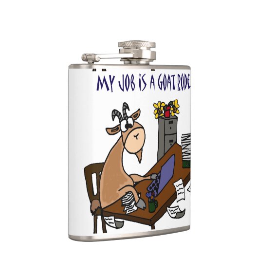 Funny Goat Desk Goat Rodeo Job Humor Heupfles (Rechts)