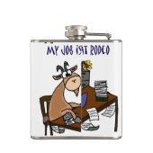 Funny Goat Desk Goat Rodeo Job Humor Heupfles (Achterkant)