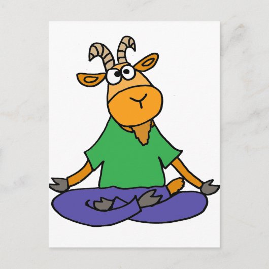 Funny Goat Doing Lotus Position Yoga Briefkaart (Voorkant)