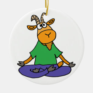 Funny Goat Doing Lotus Position Yoga Keramisch Ornament