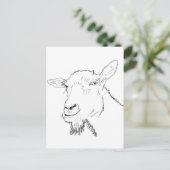 Funny Goat Drawing Briefkaart (Staand voorkant)