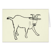 Funny Goat Drawing Quirky Cartoon Animal Art (Voorkant Horizontaal)
