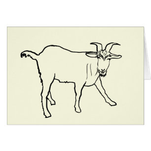 Funny Goat Drawing Quirky Cartoon Animal Art