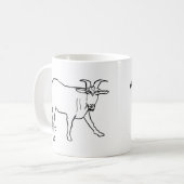 Funny Goat Drawing Quirky Cartoon Animal Art Koffiemok (Voorkant links)