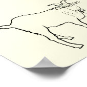 Funny Goat Drawing Quirky Cartoon Animal Art Poster (Hoek)