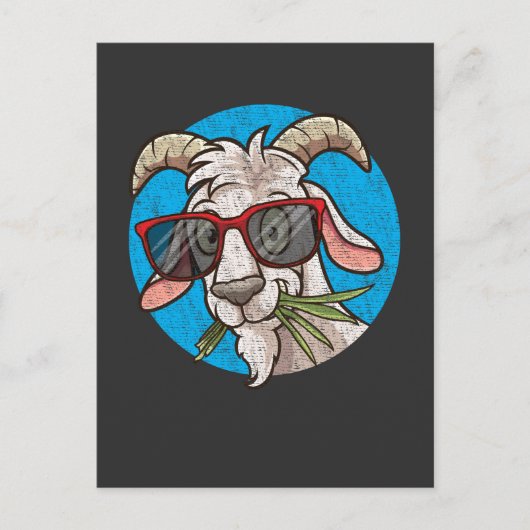 Funny Goat Face met zonnebrillen Briefkaart (Voorkant)