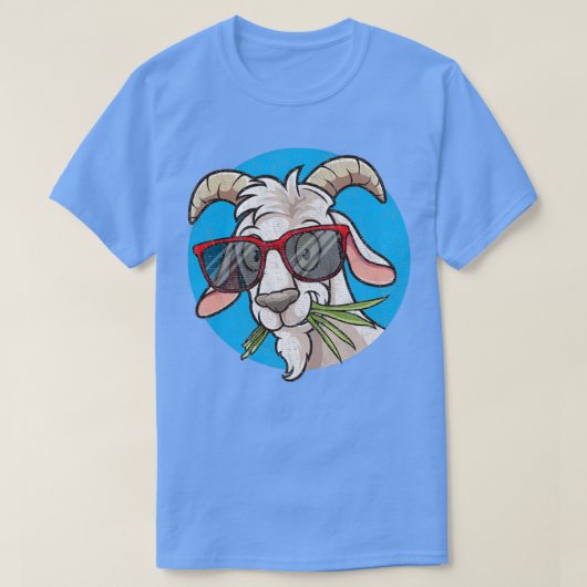 Funny Goat Face met zonnebrillen T-shirt (Design voorkant)