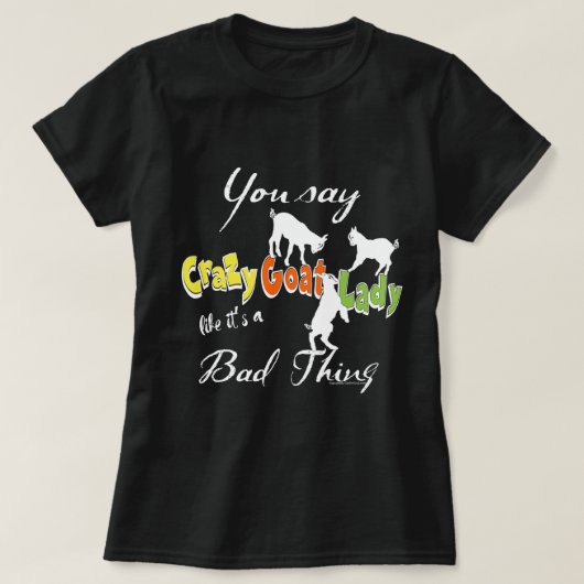 FUNNY GOAT GEZEGDE | Crazy Goat Lady DARK T-shirt (Design voorkant)