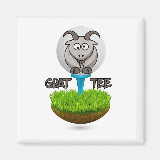 Funny Goat Golf T-shirt Magneet (Voorkant)