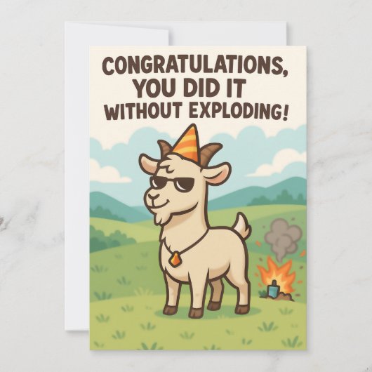 Funny Goat Greeting Card - Congratulations Bedankkaart (Voorkant)